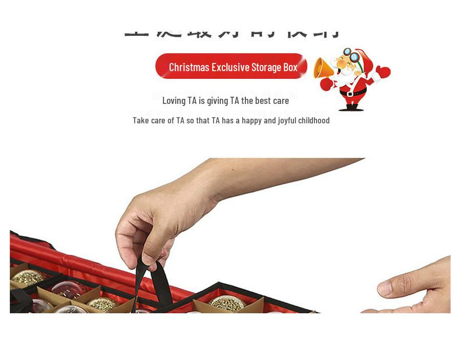 Foldable Oxford Cloth Storage Box with Detachable Compartments for Christmas Balls