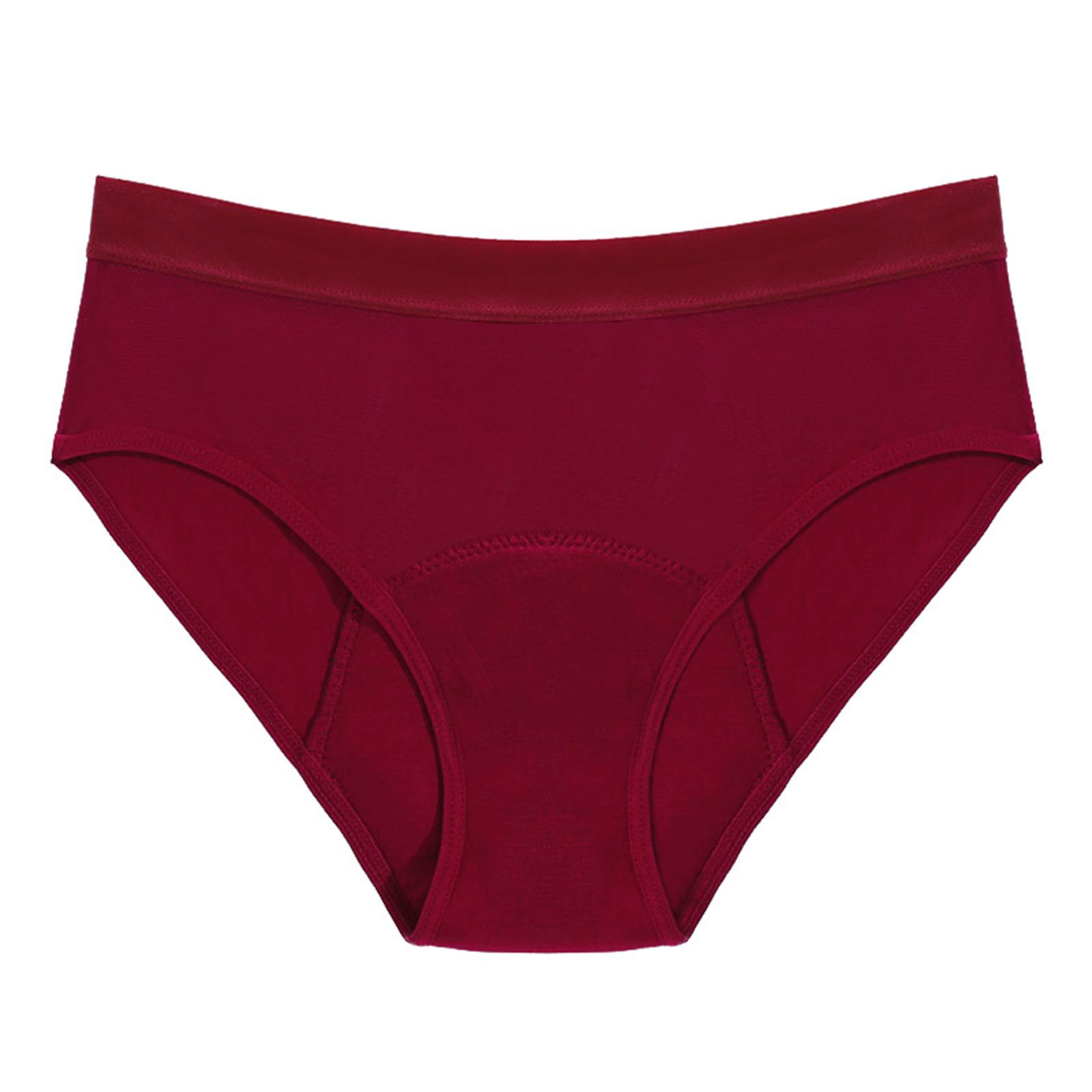 

Женские менструальные трусики со средней талией, хлопковые послеродовые женские трусики, полностью закрытые трусики X-Large красный