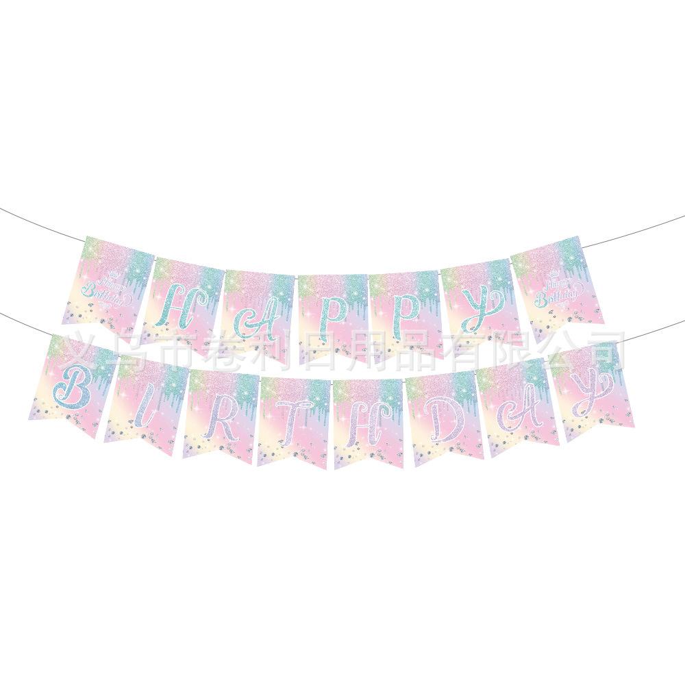 Macaron Partyzubehör Thema Geburtstag Arrangement Besteck Pappteller Seidenpapier Becher Tischdecke Banner Set Rosa