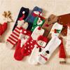 Claus Winter Haussocken Elch Damen Strumpfwaren Korallenvlies Socken Weihnachts-Socken Mittelhohe Socken