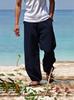 Spring 2025 Men's Loose Cotton & Linen Drawstring Wide-Leg Hip Hop Pants