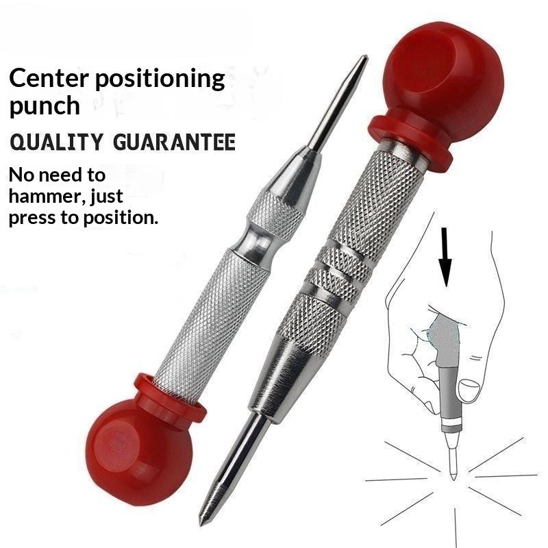 1PC Silvery Center Punch Automatic Spring Positioner Glass Striker Window Breaker Punch Centering And Punching Tool Accessories