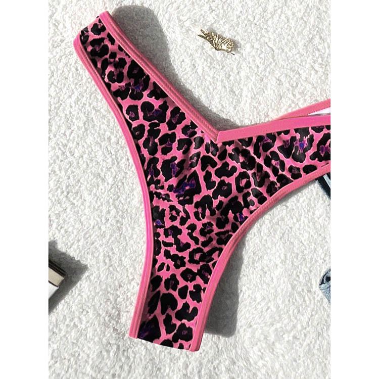 Leopard Print Lace-up Bikini - 2025 New European & American High-End Swimwear