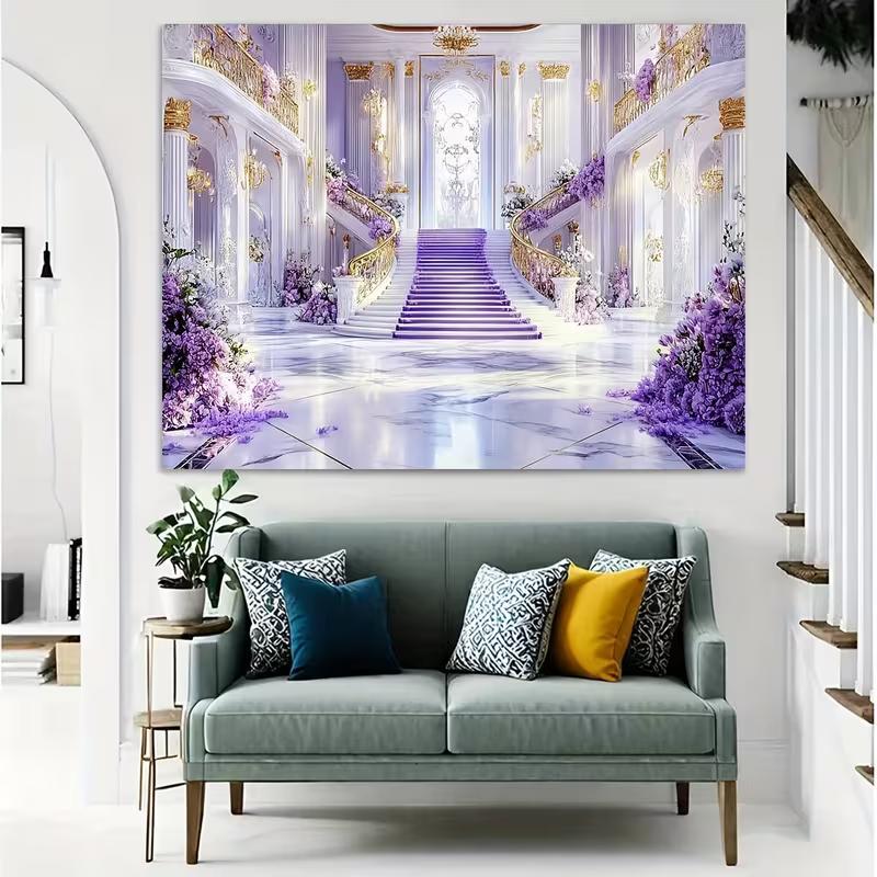 2D Castle Palace Staircase Backdrop Bridal Shower & Prom Photo Booth