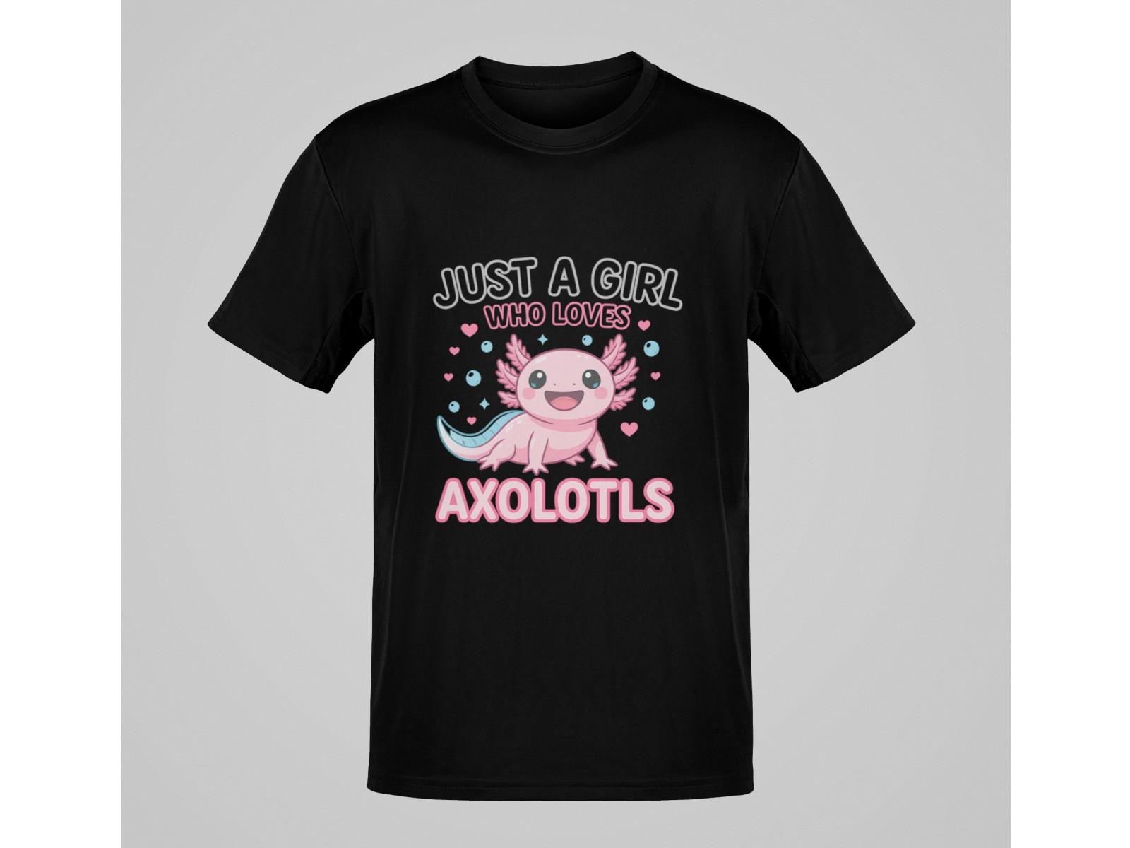 Just a Girl Who Loves Axolotls Shirt Cute Kawaii Amphibian Pet Lover Graphic Tee S