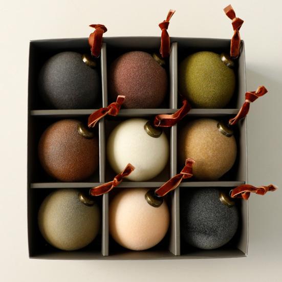 9 Pcs Velvet Christmas Balls 3.15inch Flocked Balls Xmas Tree Ornaments Shatterproof Plastic Balls Tree Hanging Decoration for Holiday Decor