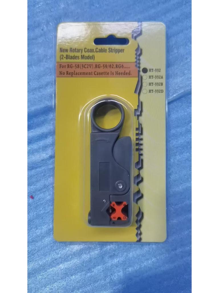 Double-Blade Coaxial Cable Stripper and Crimper Tool