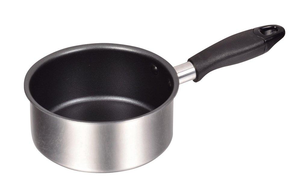 Pearl Metal Compact 2-Layer Stainless Steel Non-stick Saucepan, 14cm, Silver HB-2188