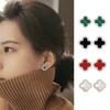 Boucles d'oreilles puces Trèfle à quatre feuilles Classiques - Nouveau Design de Luxe Qualité Supérieure Boucles d'oreilles Trèfle Porte-bonheur Résistant à la décoloration