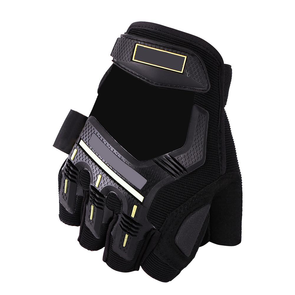 

1 Pair Motorcycle Motocross Cycling Racing Riding Half Finger Protective Gloves Black L M(Yellow Black)