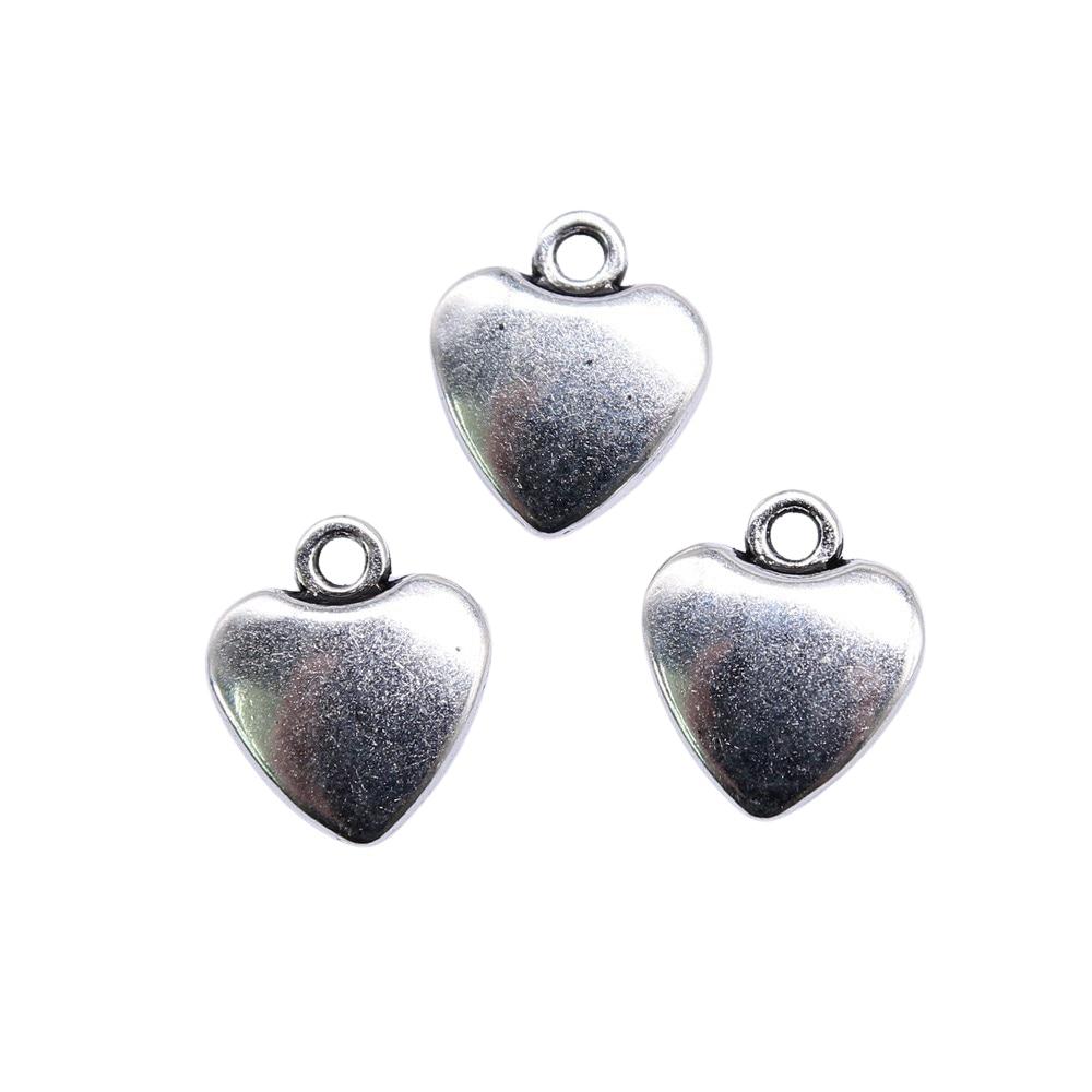 

10шт подвески в форме сердца античное серебро цвет цинковый сплав 11х10мм