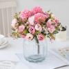 Artificial Flowers Cheaper Tea Rose Buds Diy Candy Box Vase for Home Room Decor Christmas Garland Wedding Bouquet Silk Hydrangea