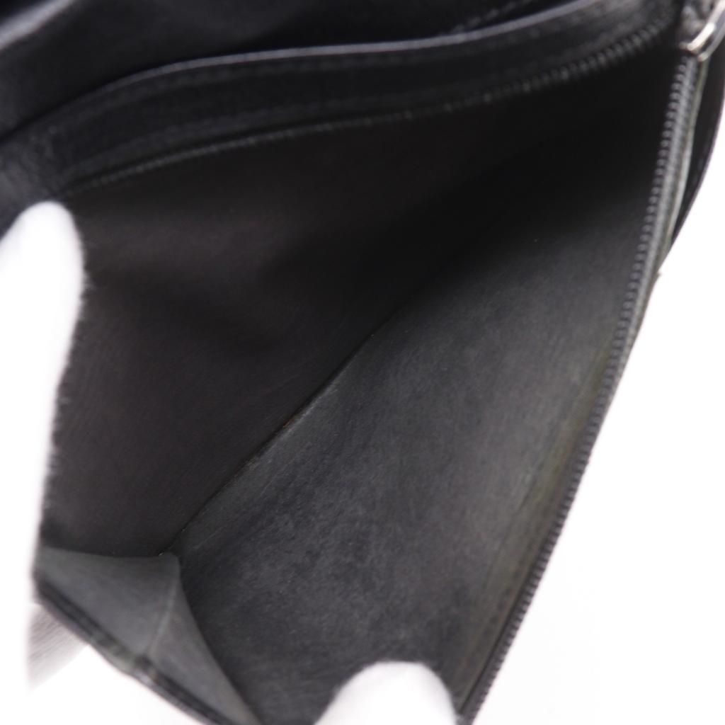 Chanel COCO Mark Bi-Fold Wallet Black Calfskin Women Used