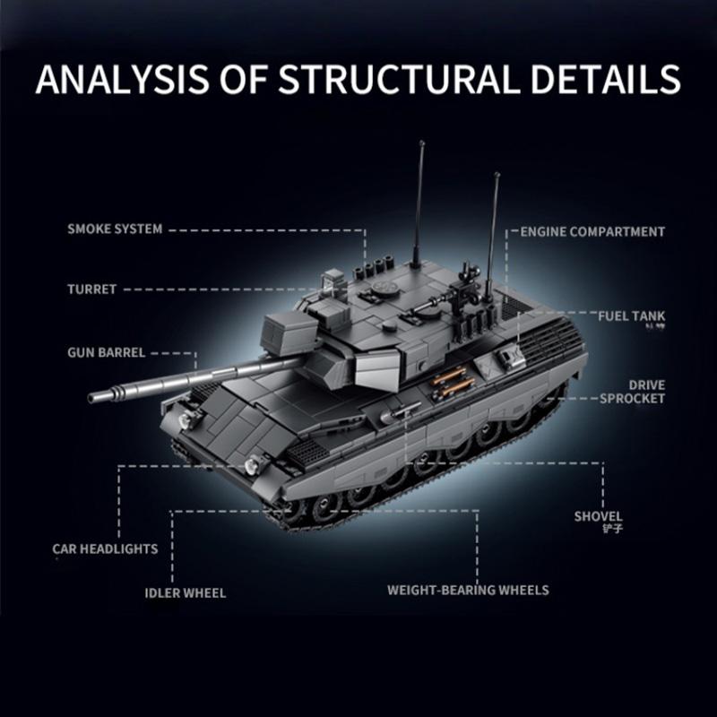WW1 WW2 Military German Panther 1 Main Battle Tank SWAT Soldier Weapon Building Blocks Bricks Birthday Christmas Gifts for Childrens Boy Kids Adult