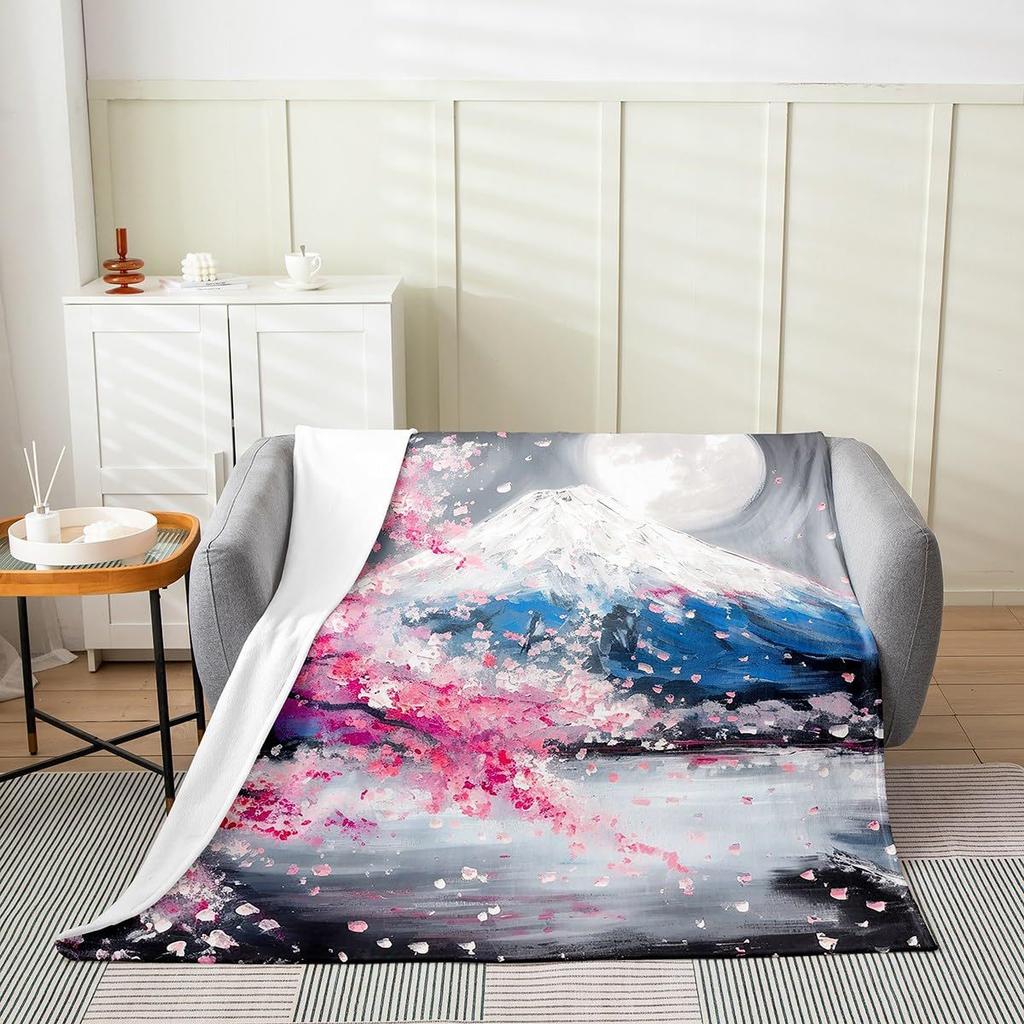 Pink Cherry Blossom Blanket Flower Flower Blanket Ladies Flannel Bed Sofa Soft Nap Blanket