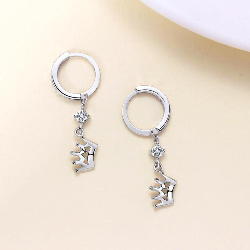 Crown Ear Buckle Women's Personality Super Flash Car Flower Fashion High Sense Earrings Versatile Jewelry Gift