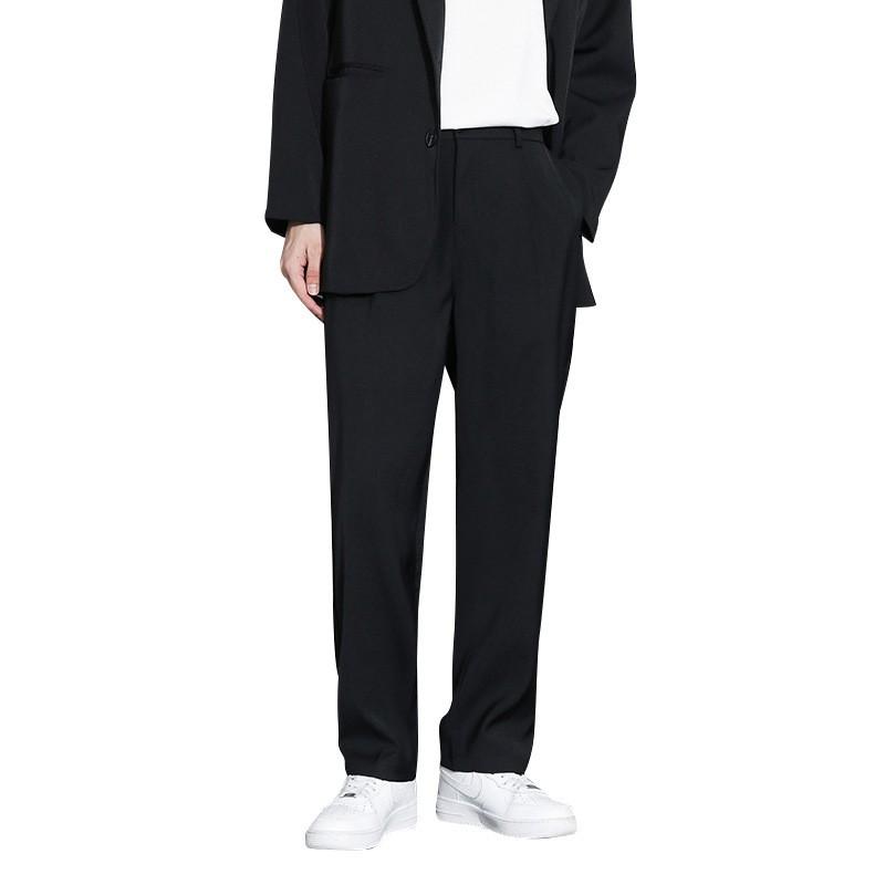 Mens Slim Fit Straight Leg Chino Pants Black Gray Khaki Lightweight Breathable Casual Trousers Office