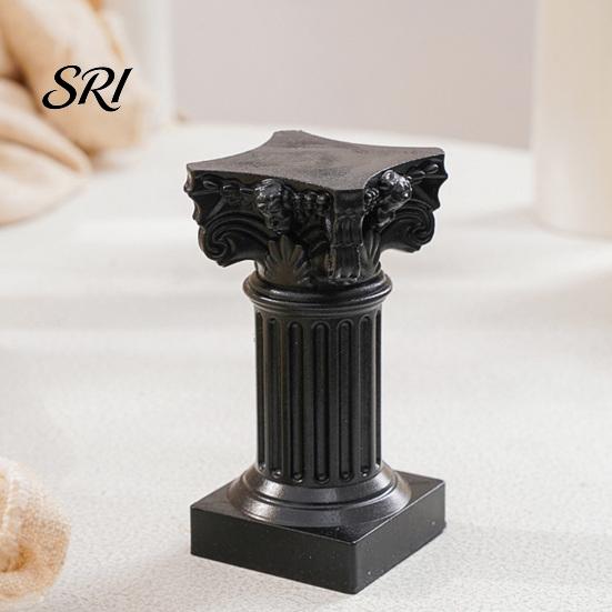Decoration Roman Pillar Candle Holder Mini Greek Column Stand Resin White Portable Decor Candlestick for Wedding Banquet Home Table Centerpiece Photo