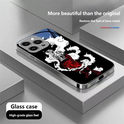 N196 Νέο στυλ Θήκη Τηλεφώνου One Piece Gear 5 για iPhone 16 15 Pro Max Samsung S24 S23 Ultra A54 A35 Redmi Note 13 Pro Επιμεταλλωμένο Πλαίσιο Κάλυμμα από Σκληρυμένο Γυαλί
