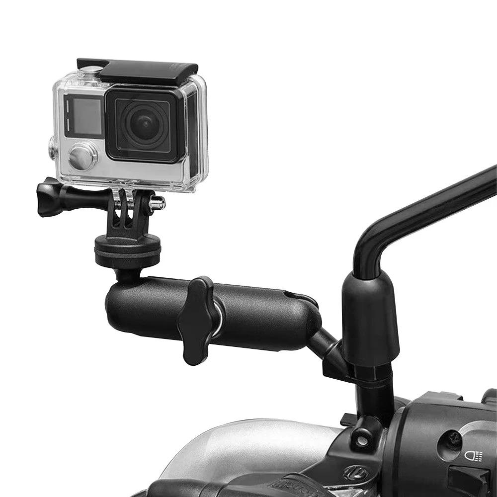 Metal Motorcycle Bicycle Camera Holder Handlebar Mirror Mount Bracket For Gopro Dji Action Camera Phone