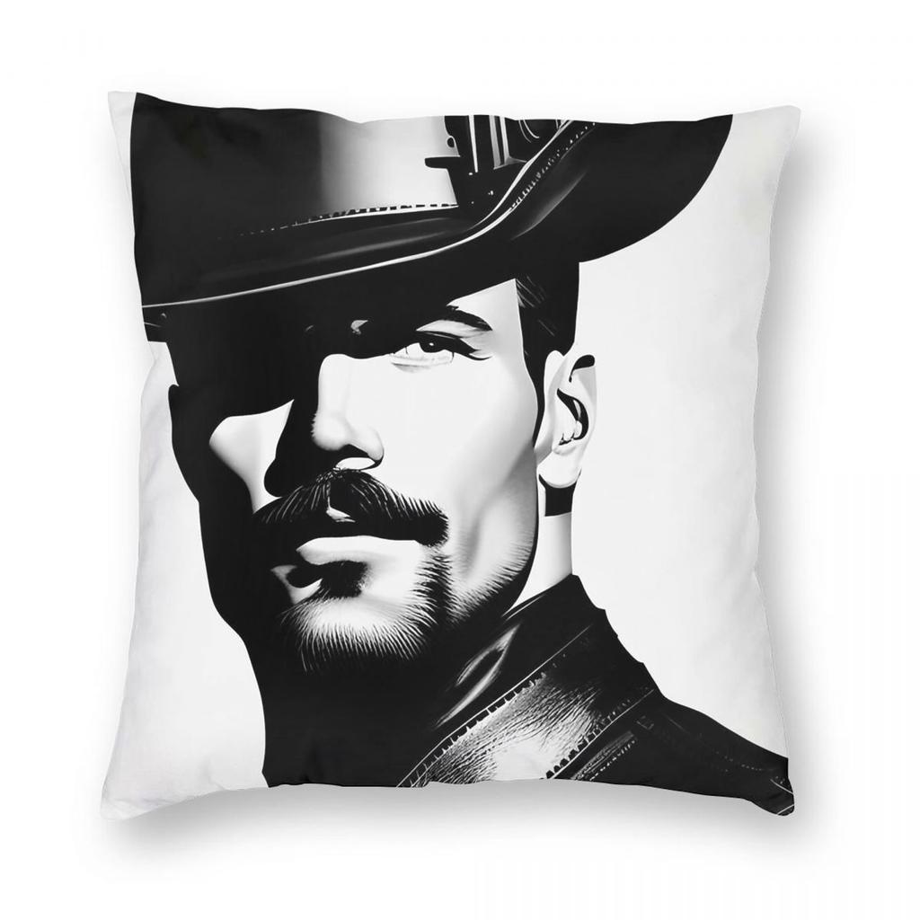 Firefighter Moustache Daddy Lgbtq Square Pillowcase Polyester Linen Velvet Pattern Decor Throw Pillow Case Home Cushion Cover