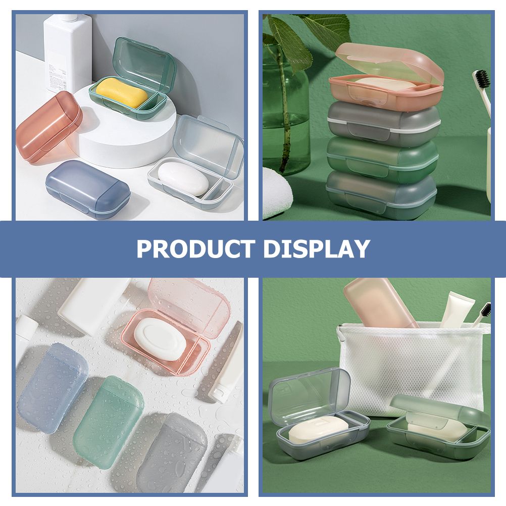 4 Buc Suport Cutie Portabil Material Ușor Capac Vas Accesorii Baie Recipient Săpun Călătorie Tavă Săpun Duș