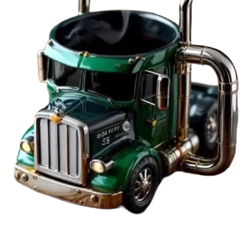 Handgefertigte LKW-Form Tasse 12oz Harz Kaffeebecher für Heim- und Bürodekoration Wasserbecher Einzigartiges Geschenk grün