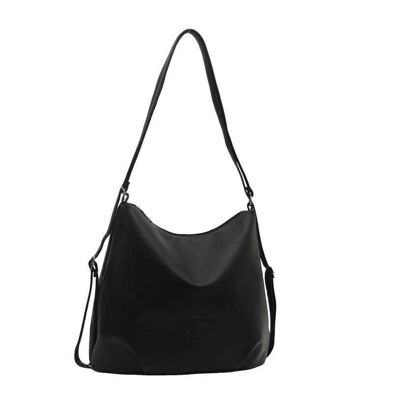 

Популярный повседневный ретро-рюкзак 2024 года, новый, большой емкости, для поездок на работу, однотонный, многофункциональный, одно плечо, женская сумка-тоут чёрный