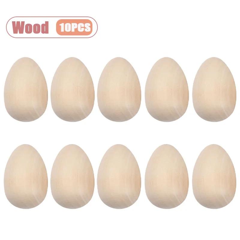 

Wooden Easter Eggs DIY Painting Set Realistic Imitation Farmhouse Decor Creative Doodle Art for Kids Role Play Ornaments