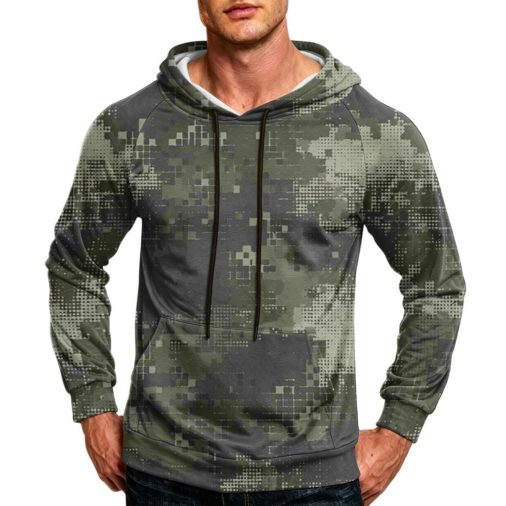 Herren-Hoodie in Farbe, lockere Passform, mit Tasche und Kordelzug