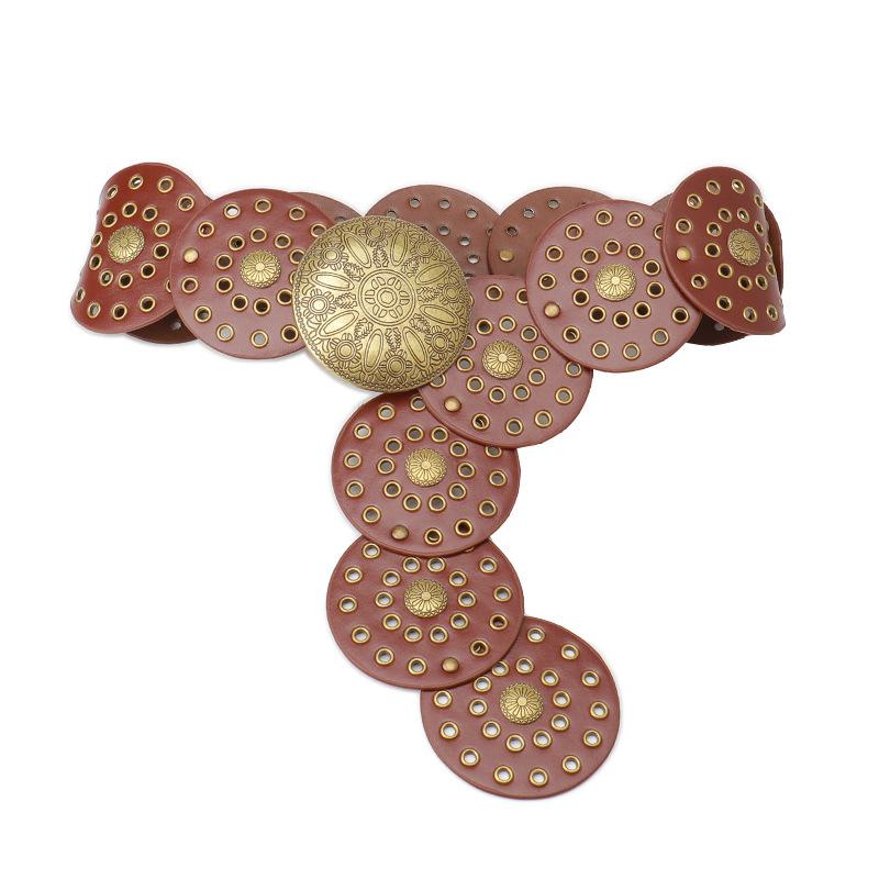 This Is A Fashionable and Versatile Retro Western Denim Belt with A Millennial Style Carved Waist Seal and Hollowed-out Decoration for Women