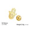 Trend Hollow Hamsa Fatima Hand Metal Pins Stainless Steel Brooch Women Men Suit Backpack Badge Accessories Lucky Jewelry Gifts