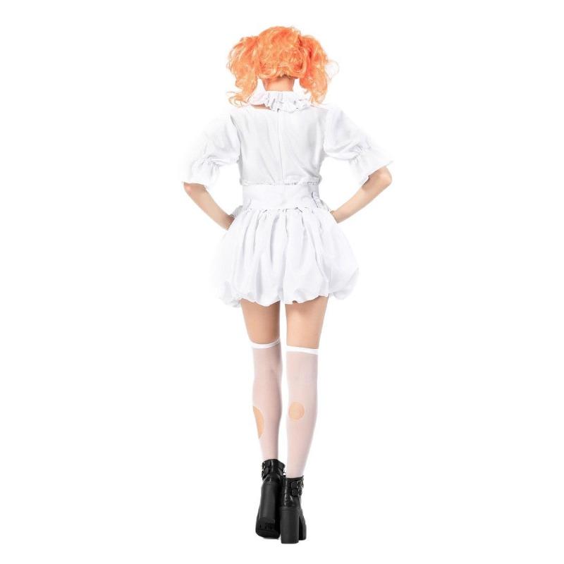 Halloween Clown Circus Clown Costume White Ghost Doll Ghost Festival Stage Costume
