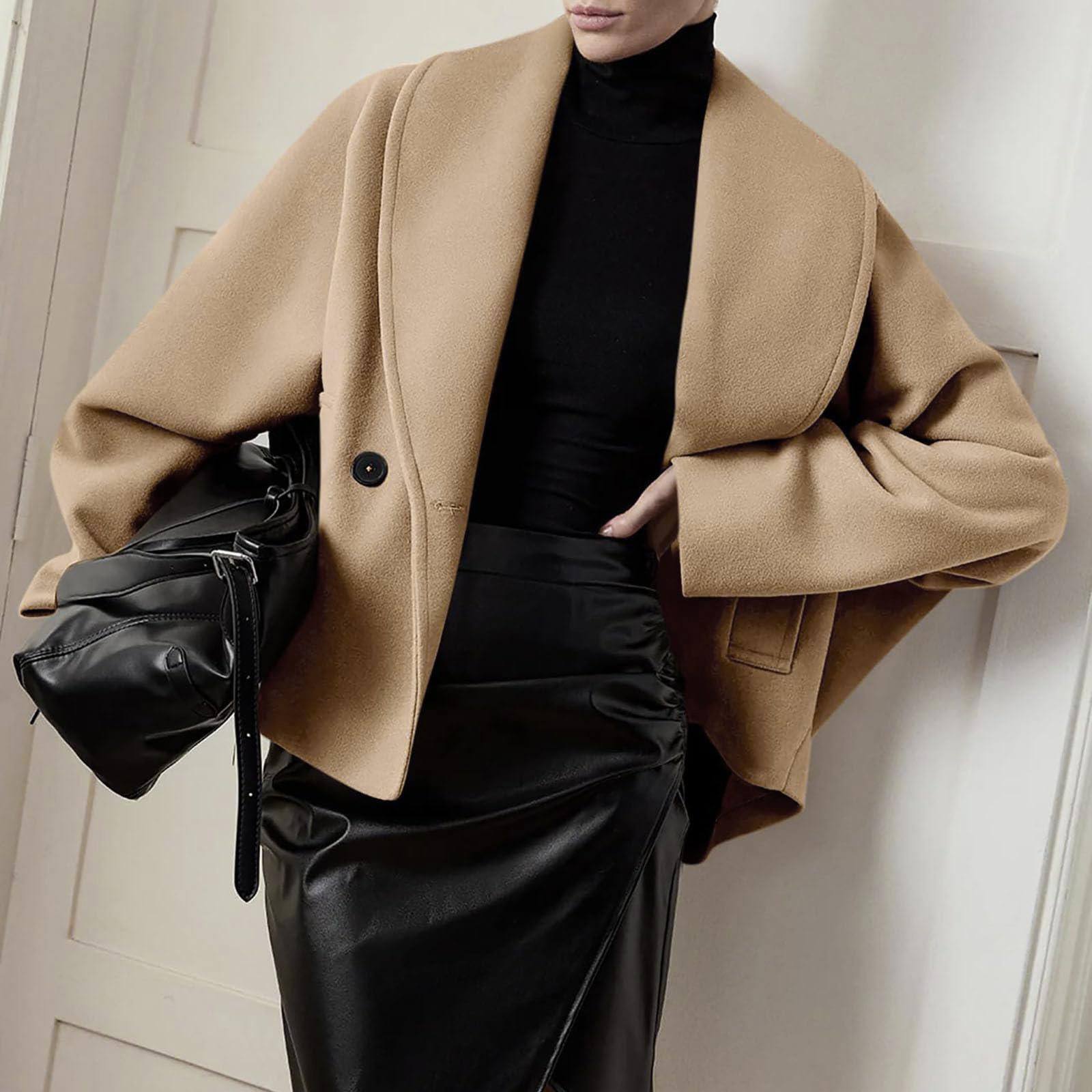 

Женская модная однотонная куртка с воротником, длинным рукавом, карманом и пуговицами XL хаки