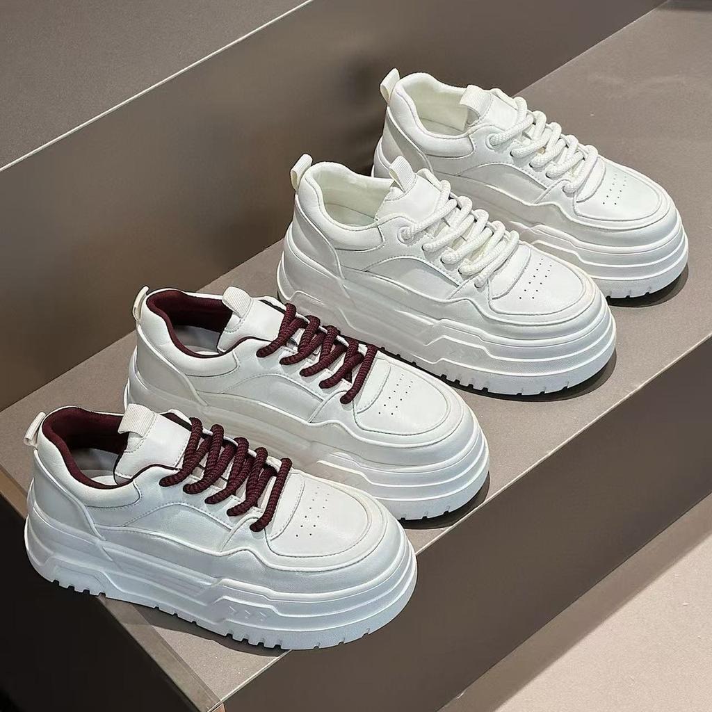 Foam Platform White Shoes Women's Autumn New Trend Sports Board Shoes Casual Single Shoes Versatile Height-increasing Women's Shoes