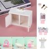 1:12 Dollhouse Miniature Hand Sink Shaver Set Brush Razor Towel Makeup Rack Bath Set Bathroom Model Decor Furniture Accessories