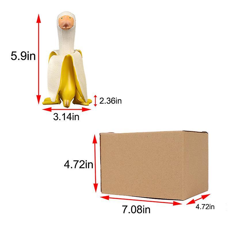 Banana Duck Art Statue Funny Fruit Animal Ornament Creative Home Desktop Decor  for Shelf Office
