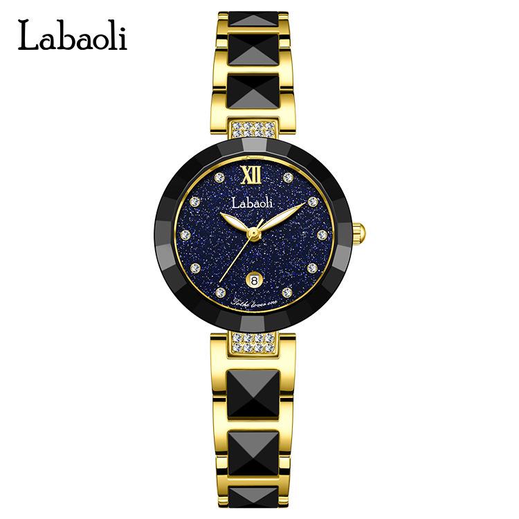 La Baoli Faux Ceramic Quartz Women s Waterproof Student Watch