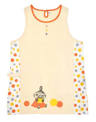 Moomin Colorful Beige Total 84cm Apron, Dots, [ST-IM0056], M-L Size, Bust Approx. 79-94cm, Length Approx.