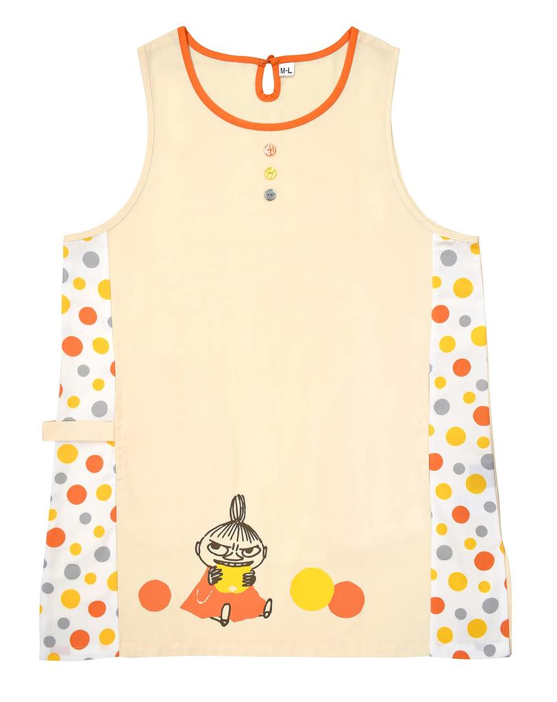 Moomin Colorful Beige Total 84cm Apron, Dots, [ST-IM0056], M-L Size, Bust Approx. 79-94cm, Length Approx.