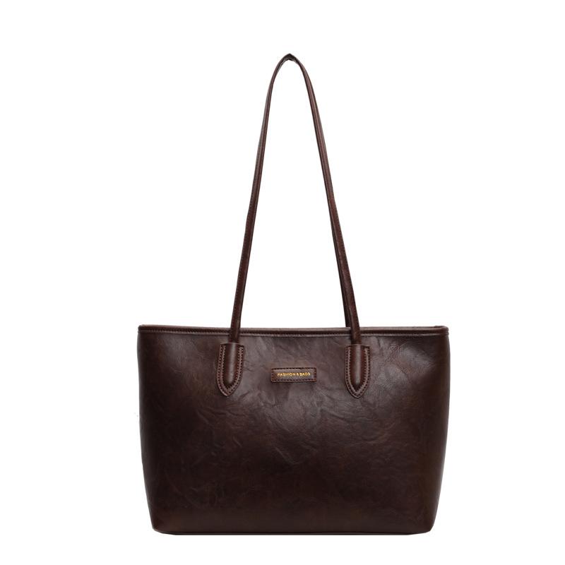 

Модная сумка-тоут Женская универсальная сумка на плечо большой вместимости Новая сумка под мышку темно-коричневого