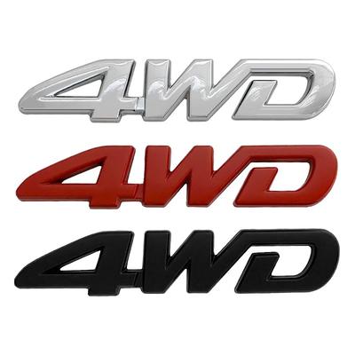 3D Metal 4WD Logo Letters Badge Car Sticker Decal For Hyundai Jeep KIA Renault Mini Hodna AWD Emblem Sticker Accessories