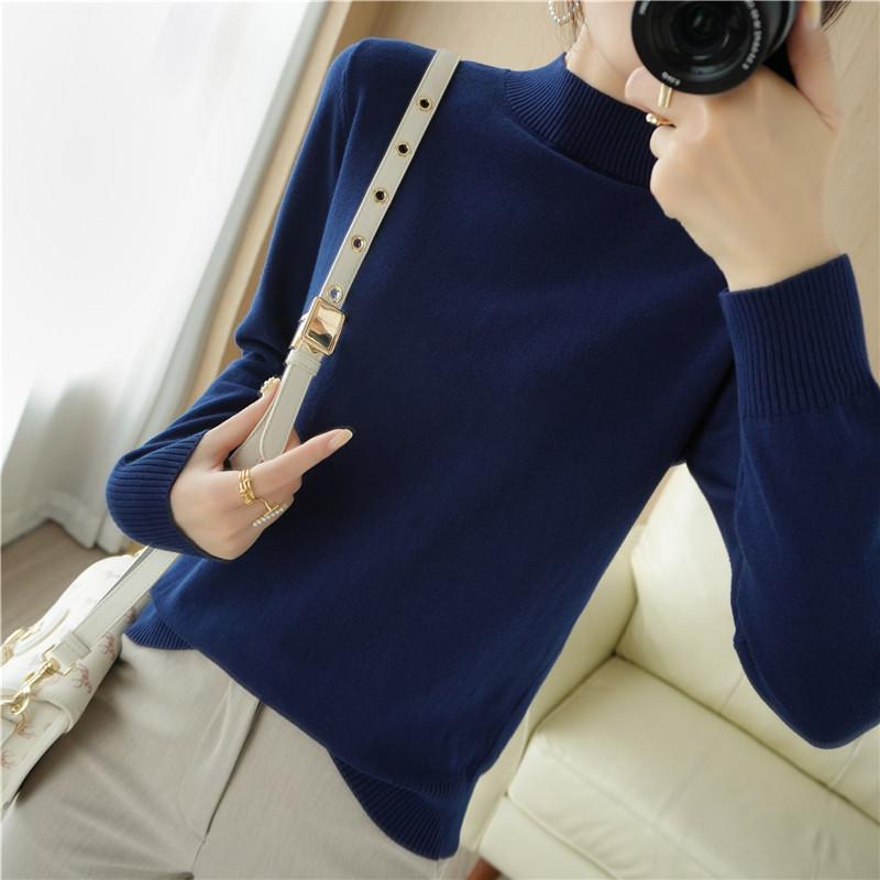 Damegenser MODERN NEW SAGA Vårullgensere Turtleneck strikket genser Høst Dame Jumper Strikket Topp