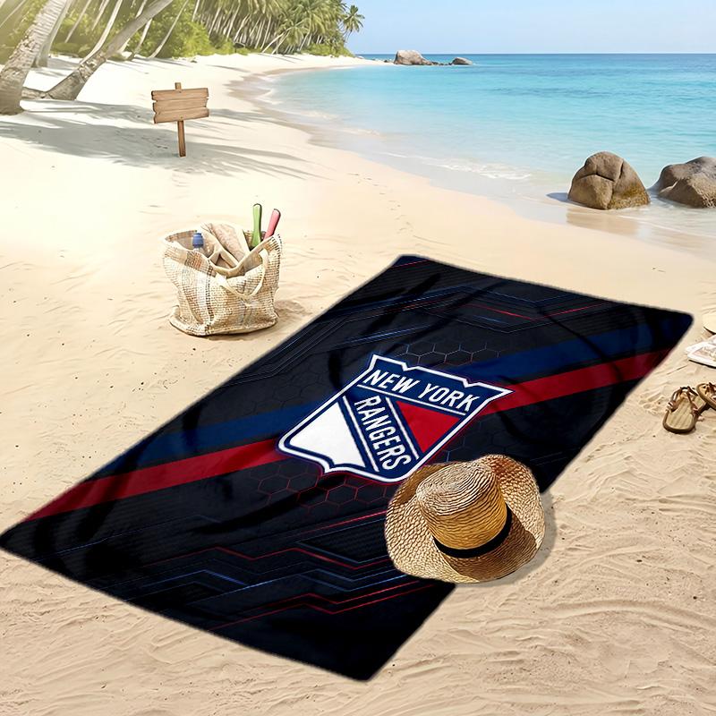 Asciugamano da Spiaggia Stampa New York Rangers Morbido Portatile Asciugatura Rapida?Asciugamano Asciutto Per Piscina Vacanza Estiva Sport all'Aperto