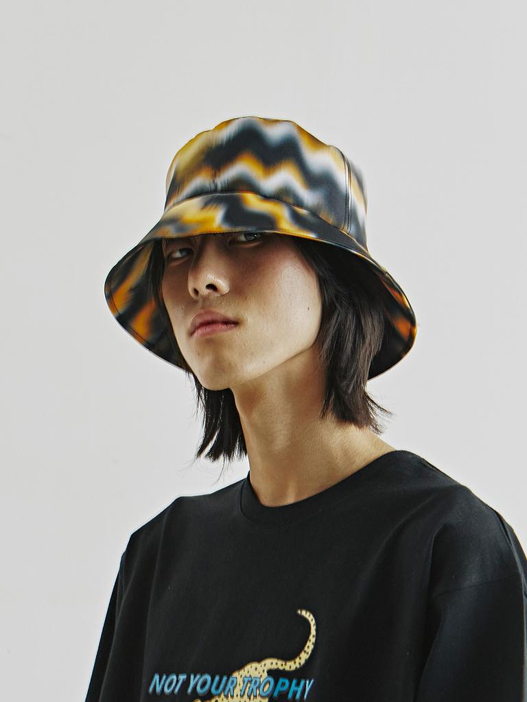 VEGAN TIGER Print Bucket Hat (Yellow)