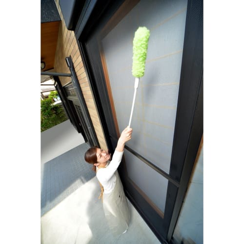 [Leichter Zugang zu hohen Stellen] Seiei Big Clean Austauschbare Fliegengittertür, Lange Ausführung, Grün, 17642