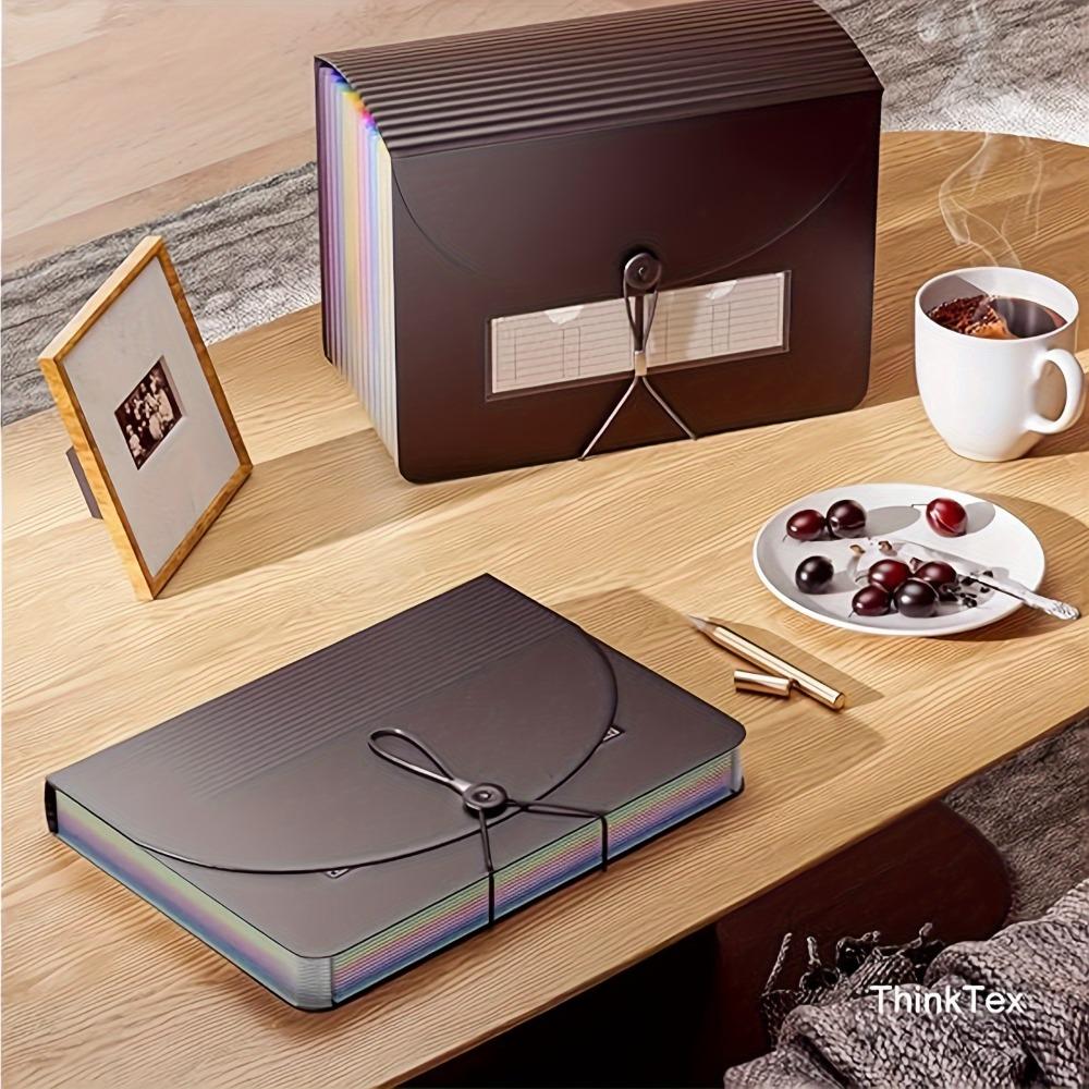 Pockets File Folder Accordion File Organizer/Portable Expandable Plastic Filing Box,Paper/Document/ with Colored Tabs