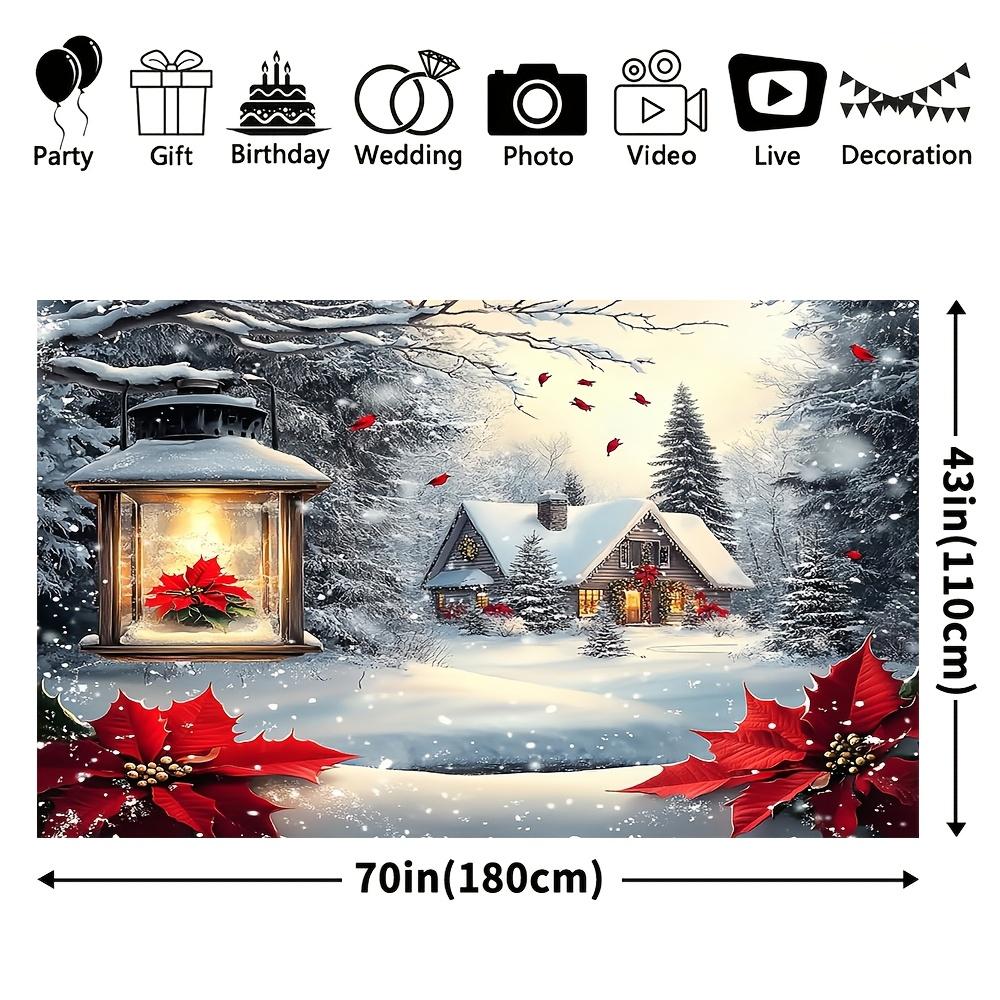 1Pcs Winter Wonderland House Pattern Decoration Background Winter Backdrop For Photo Studio Photo Booth Party