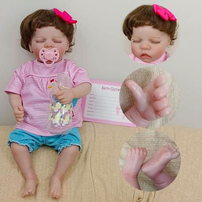 43CM Yıkanabilir Gerçekçi Yumuşak El-boyalı Simülasyon Bebek Yeniden Doğmuş Bebek Çocuk Eşlik Oyun Bebek Hediyesi