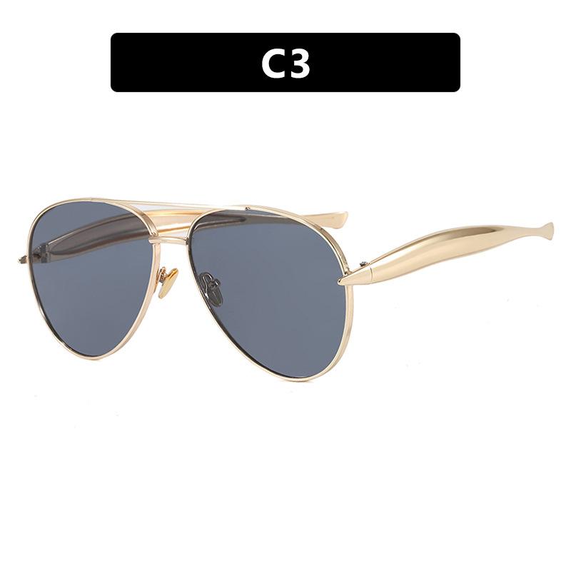 1PC Pilot sunglasses metal  new retro plain sunglasses high-end women's streetwear trendy sunglasses